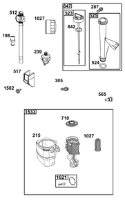 Lubrication Group Diagram and Parts List for 49T877-0055-Z1  Briggs and Stratton Engine
